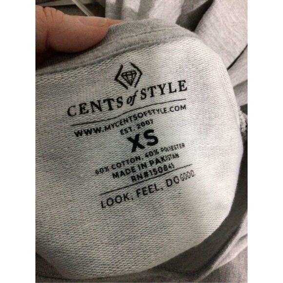 NEW ~ CENTS OF STYLE “ Inhale Tacos Exhale Negativity” Size XS Gray Sweatshirt - Picture 5 of 11